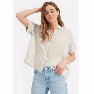 Everlane Clean Silk Short-Sleeve Square Shirt